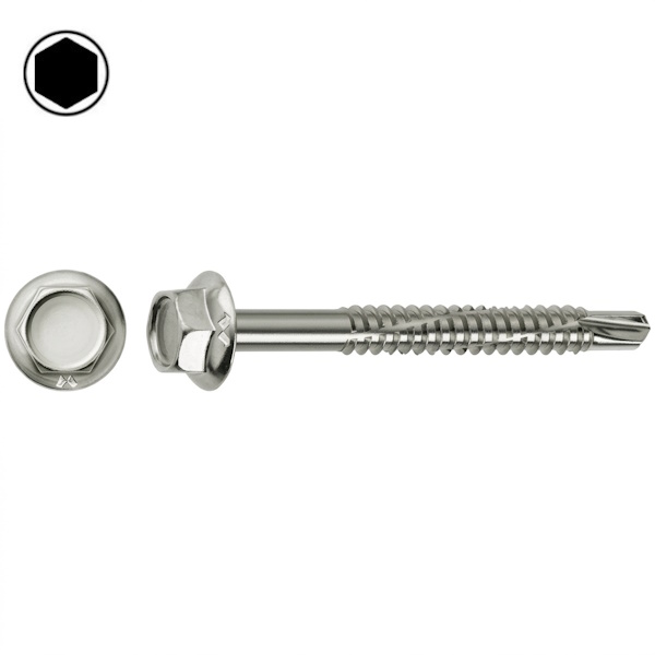 Mustad Vite Kovervit DX Autoperforante Testa Esagonale (TE) Chromiting